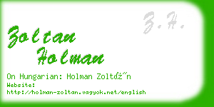 zoltan holman business card